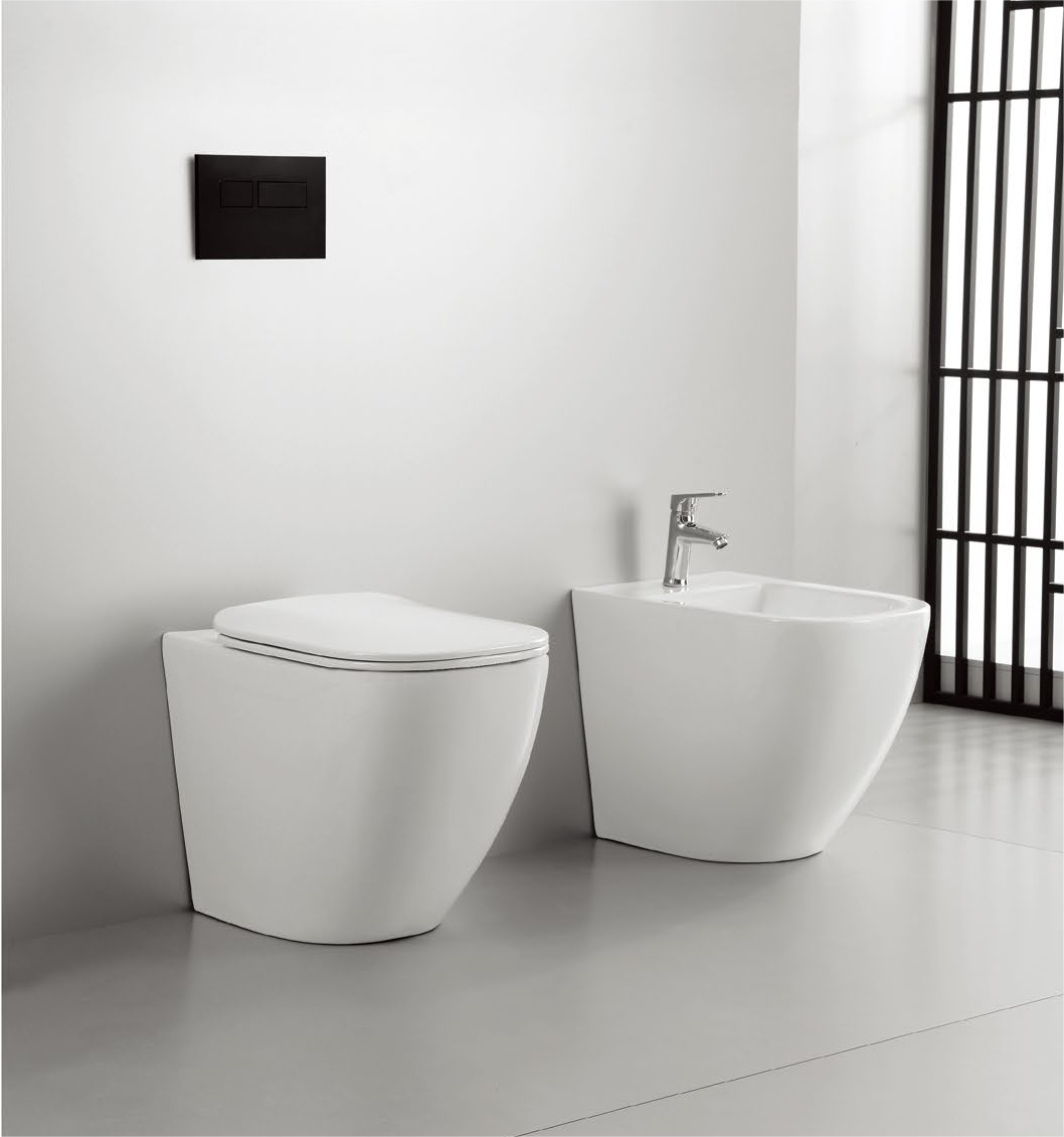 11001 Patented product toilet back to wall rimless, p/s-trap
