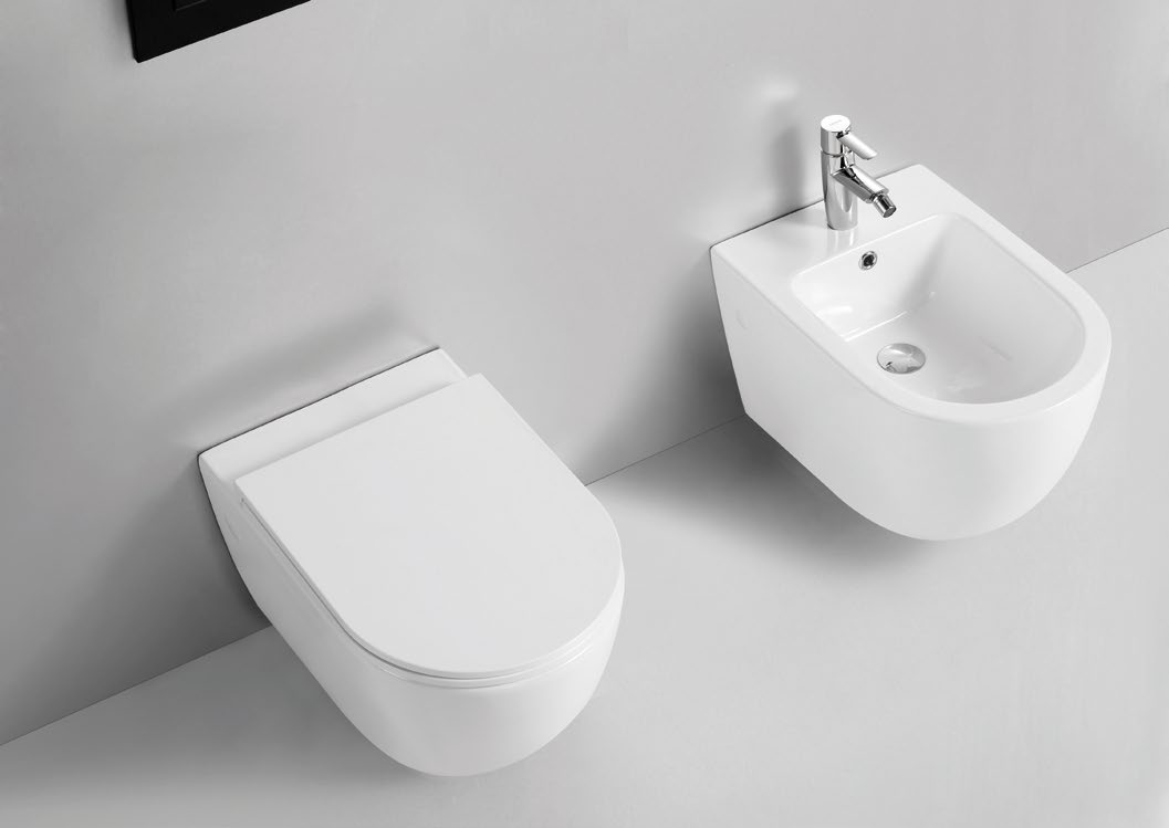 Azur set Patented product wall hung toilet, bidet, silent toilet design with no noise