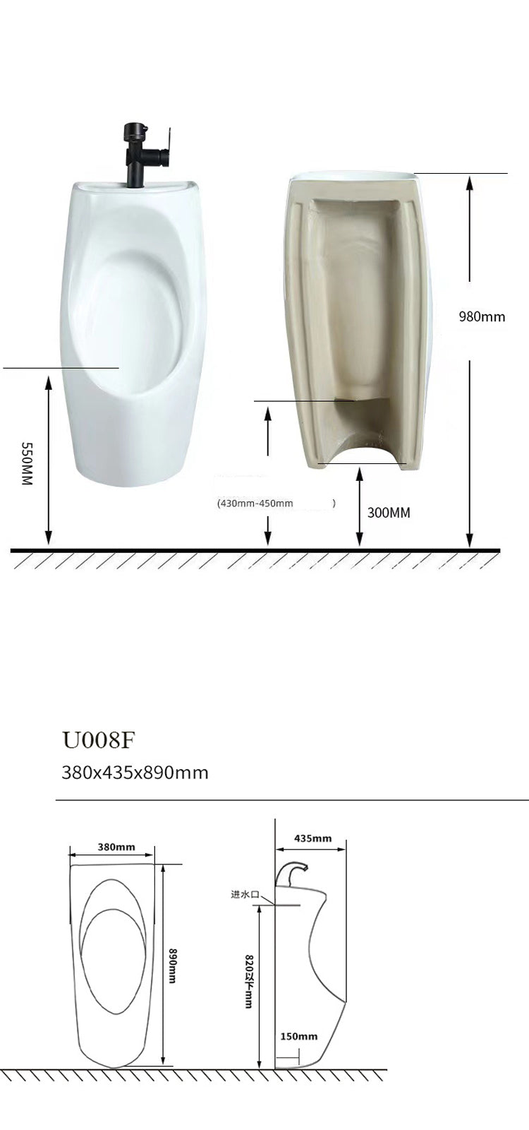 u008F Sink urinal in one men toilet Urinario ceramic flush mounted Urino wc wall mounted ceramic urinal sanitary ware men's urinal
