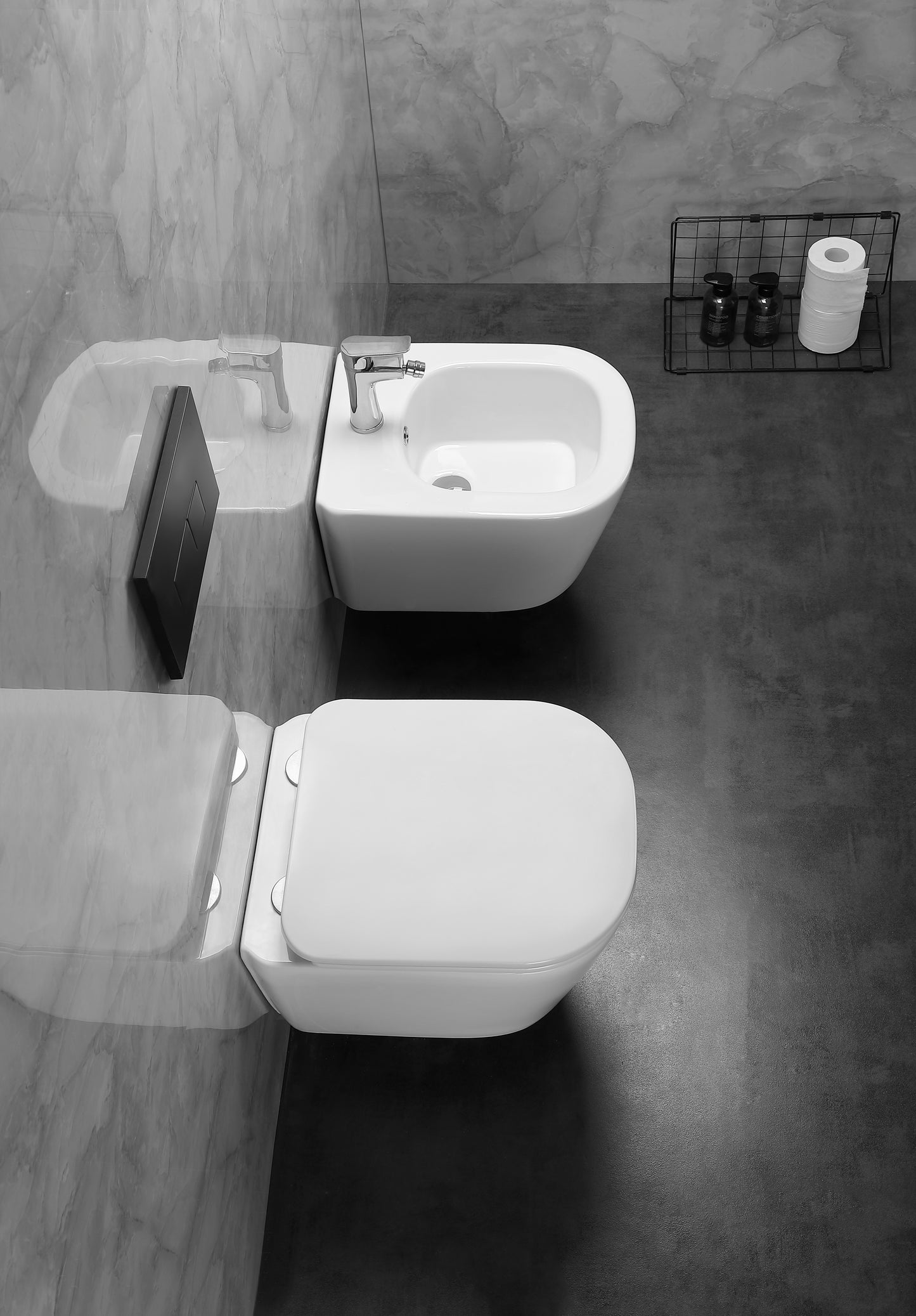 QUICK Tornado Series Modern Wall-Mounted Toilet and Sink Set