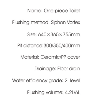 8656 One-piece modern design simple floor-standing ceramic toilet easy to clean