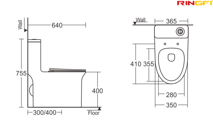 8656 One-piece modern design simple floor-standing ceramic toilet easy to clean