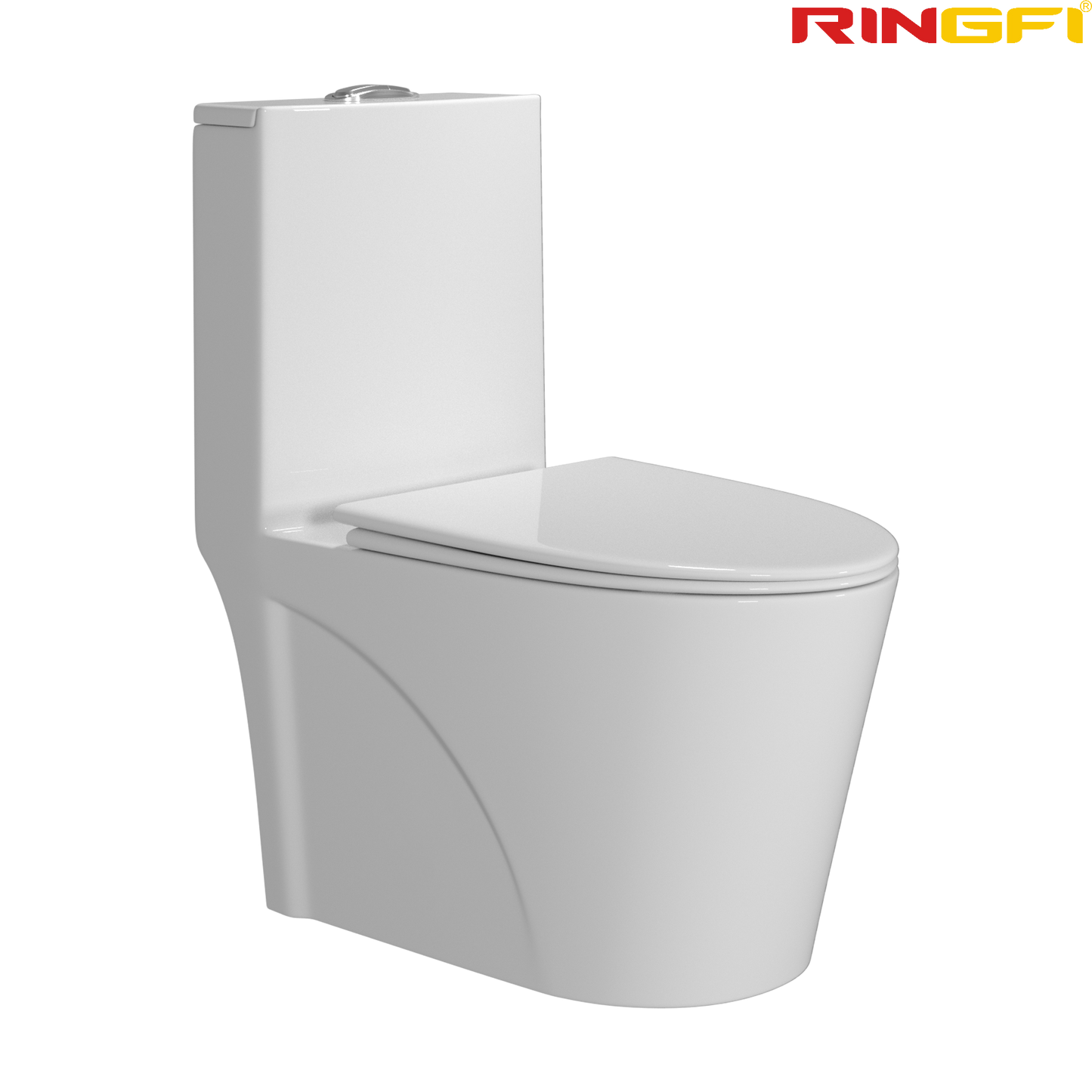 8654 One-piece modern design simple floor-standing ceramic toilet easy to clean