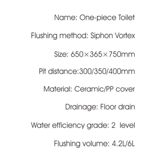 8651 One-piece modern design simple floor-standing ceramic toilet easy to clean