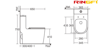 8651 One-piece modern design simple floor-standing ceramic toilet easy to clean