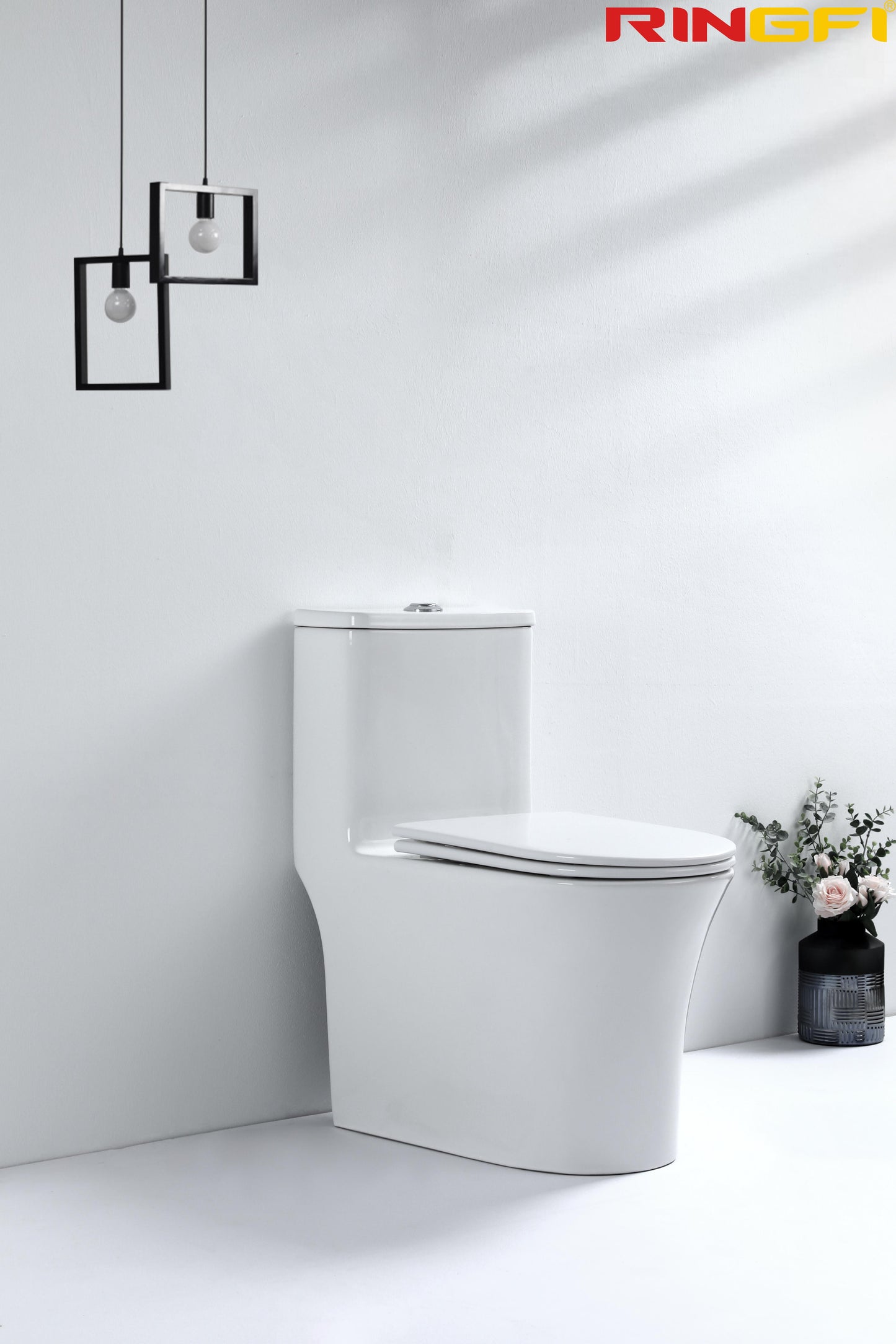 8649 One-piece modern design simple floor-standing ceramic toilet easy to clean