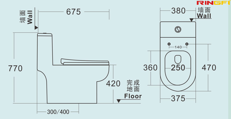 8638 One-piece modern design simple floor-standing ceramic toilet easy to clean