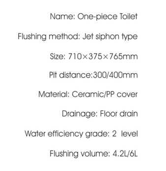 8636 One-piece modern design simple floor-standing ceramic toilet easy to clean