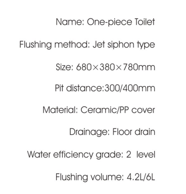 8618 One-piece modern design simple floor-standing ceramic toilet easy to clean