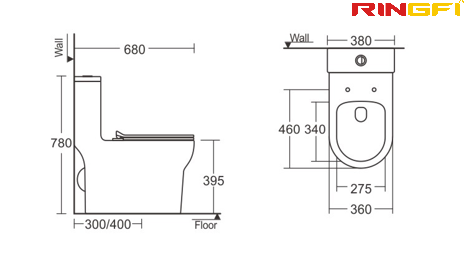8618 One-piece modern design simple floor-standing ceramic toilet easy to clean