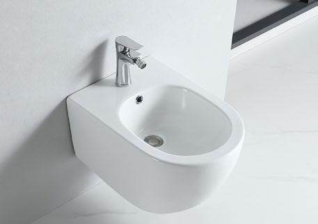 25004 Long front and short rear design, comfortable sitting position, ultra-light design, no heavy on the wall, hidden sewage pipe design wall hung bidet