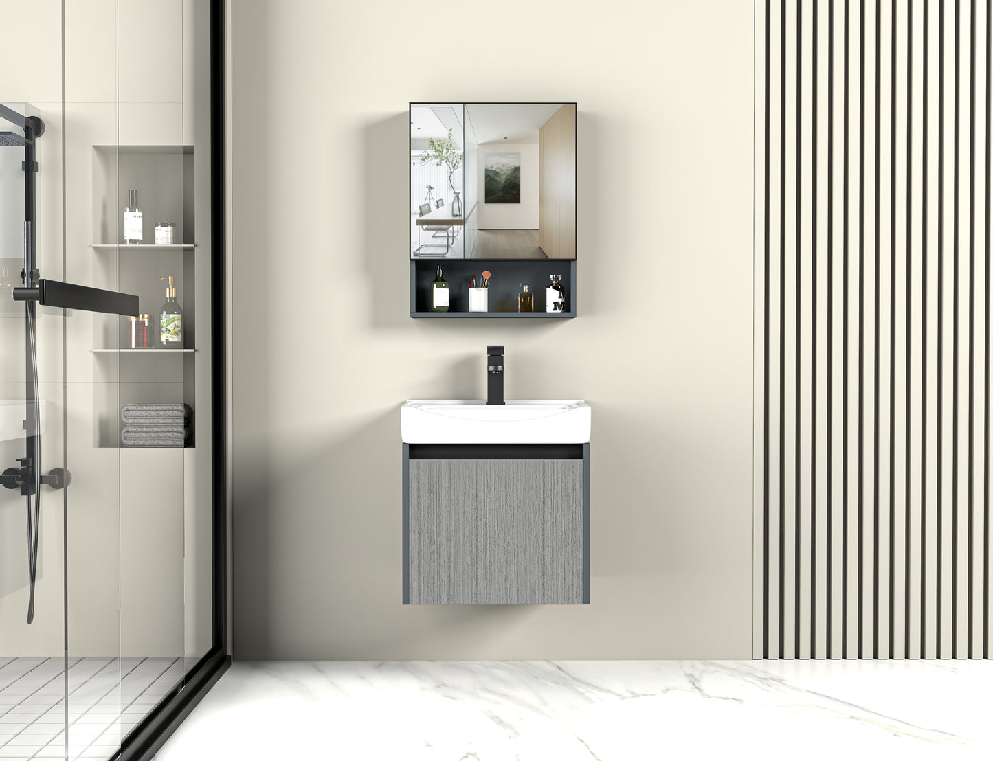 3301 Nordic design bathroom cabinet multi-layer storage design