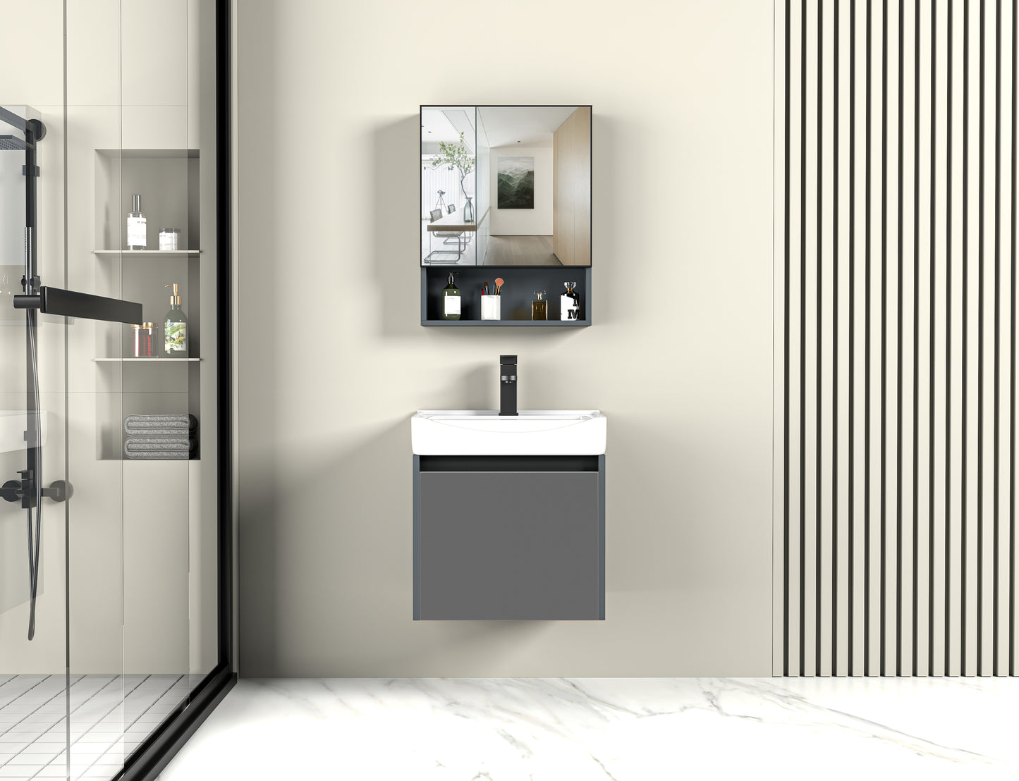 3301 Nordic design bathroom cabinet multi-layer storage design