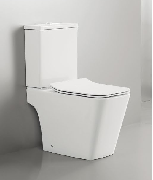 43005/43006 Easy to clean without leaning against the wall. Patented product. Split toilet rimless, p/s-trap