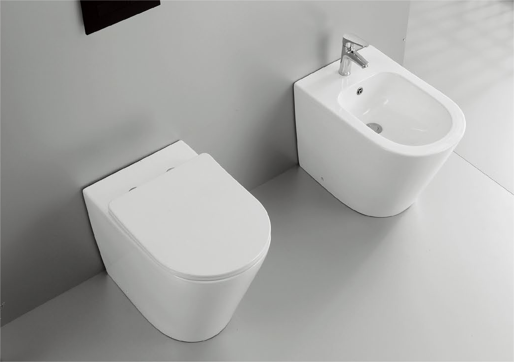 52003 Patented product bidet back to wall rimless, p/s-trap