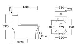 6618 One-piece modern design simple floor-standing ceramic toilet easy to clean