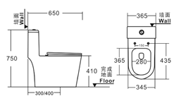 6636 One-piece modern design simple floor-standing ceramic toilet easy to clean