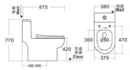 6638 One-piece modern design simple floor-standing ceramic toilet easy to clean