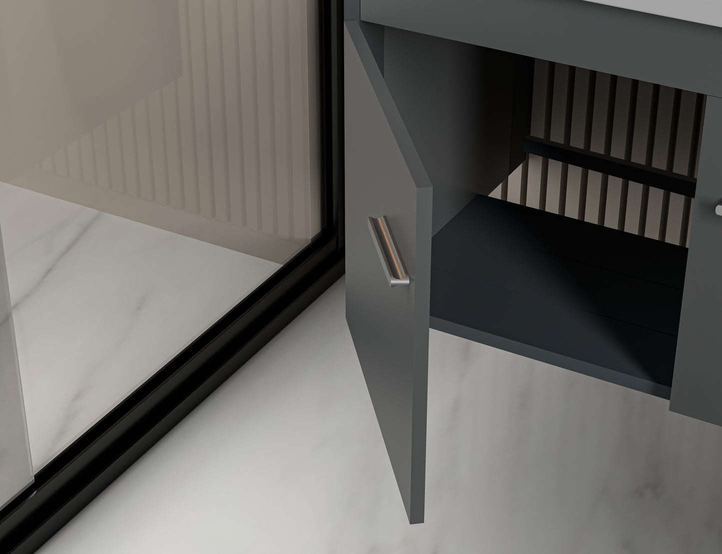80 Series Nordic design bathroom cabinet multi-layer storage design