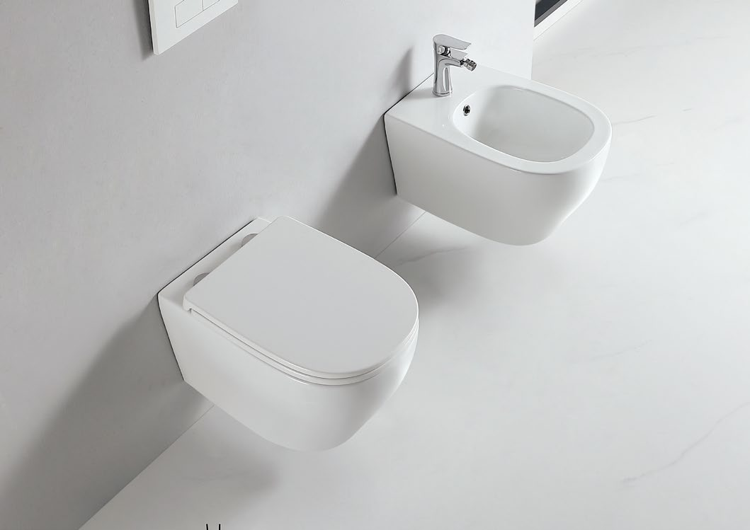 90004 Patented product wall hang bidet rimless, p-trap