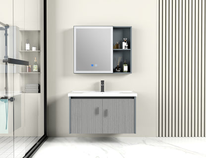 LD05 Nordic design bathroom cabinet multi-layer storage design