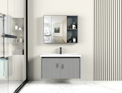 A8 Nordic design bathroom cabinet multi-layer storage design