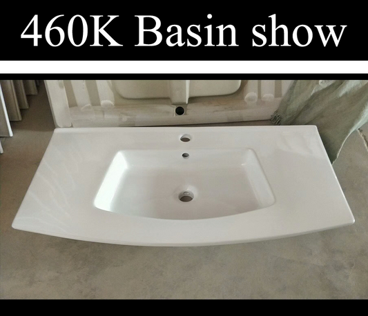 460K Slim cabinet under counter basin Maceta de borde delgado thin edge white rectangular lavabo ceramic wash basin bathroom sink