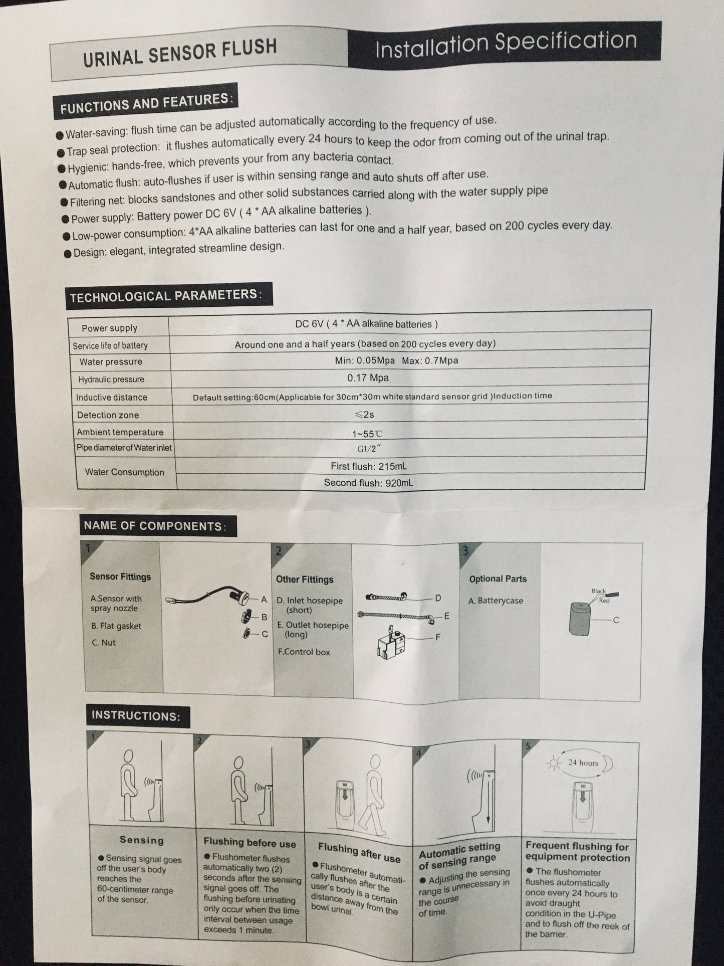 Simple atmosphere efficient flush ceramic spray glaze hanging wall water saving ceramic automatic sensor wall hanging urinal