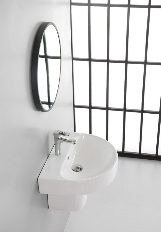 L001-P001 Half hanging pedestal basin