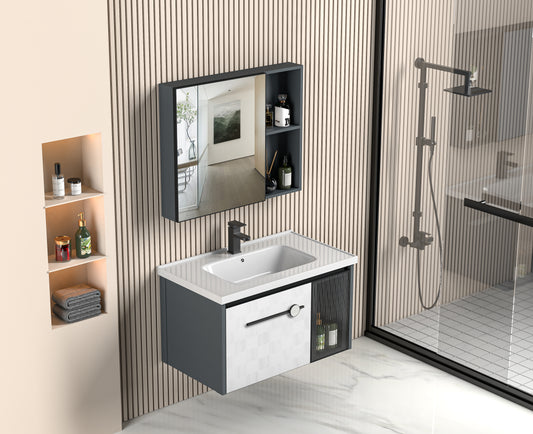 Q3 Nordic design bathroom cabinet multi-layer storage design