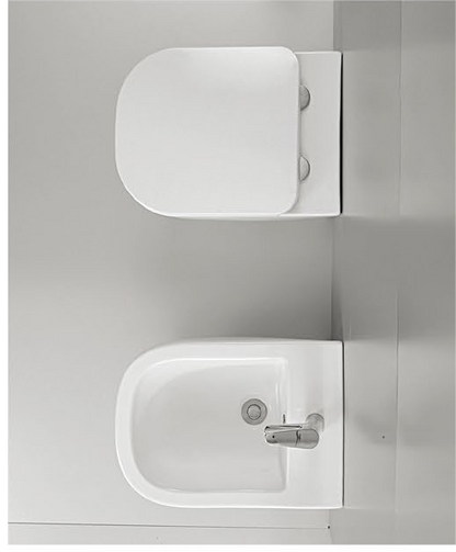 11001 Prodotto brevettato WC filo muro senza brida, sifone