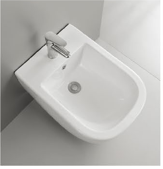 11004 Prodotto brevettato bidet sospeso senza brida, filo pavimento