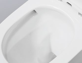 24002 Vaso sospeso senza brida, prodotto brevettato, dal design silenzioso, con scarico