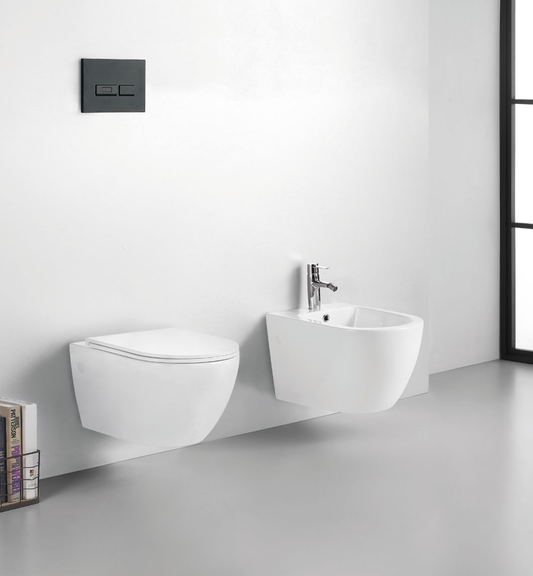 مجموعة Azur منتج حاصل على براءة اختراع مرحاض معلق على الحائط، بيديه، تصميم مرحاض صامت بدون ضوضاء
