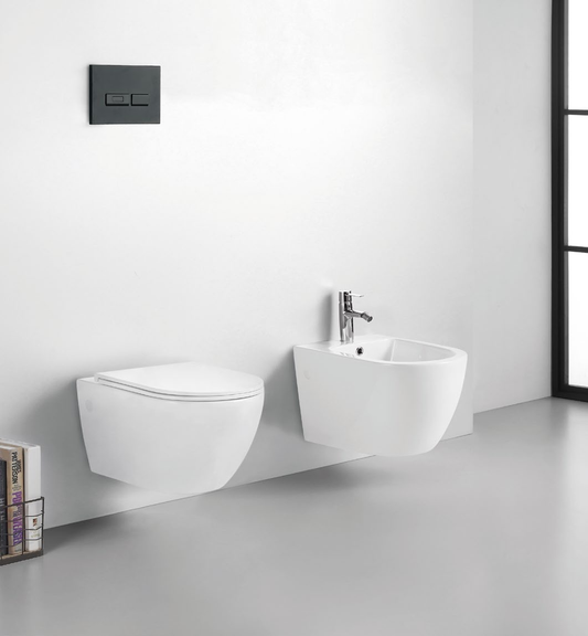 Azur set Patented product wall hung toilet, bidet, silent toilet design with no noise