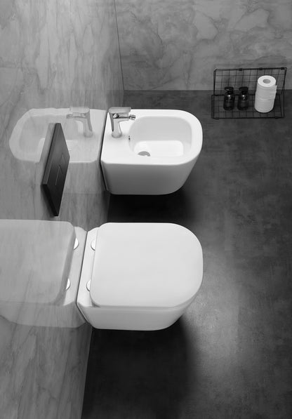 QUICK Tornado Series Modern Wall-Mounted Toilet and Sink Set