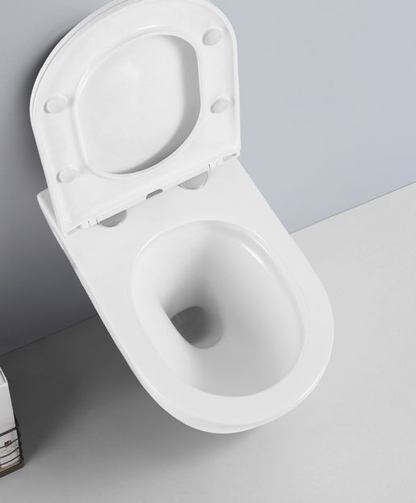 24002 Vaso sospeso senza brida, prodotto brevettato, dal design silenzioso, con scarico