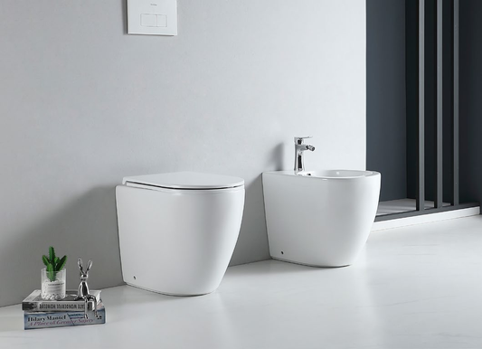 Set Arta Prodotto brevettato WC e bidet a pavimento, installazione senza soluzione di continuità, facile da pulire e bello, design del WC silenzioso e senza rumore