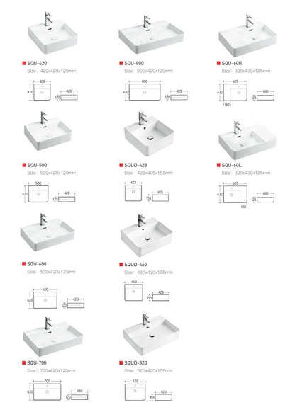 Classic Series Art Basin with many colors