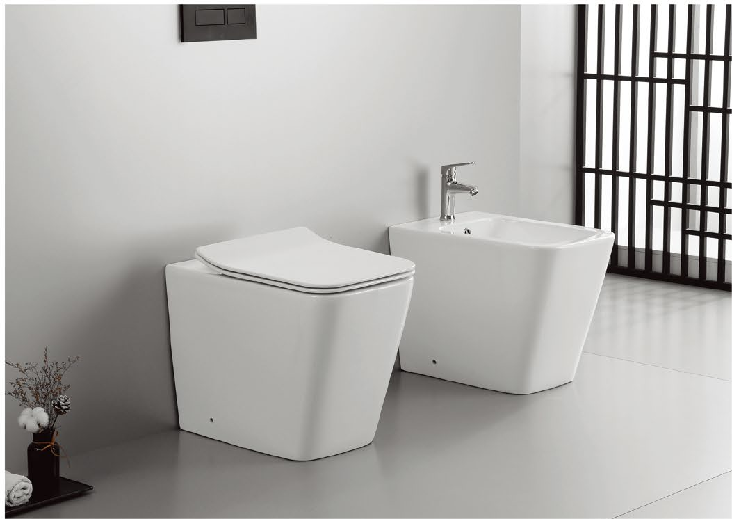 Ailin set Patented product floor landing toilet, bidet rimless, p-trap