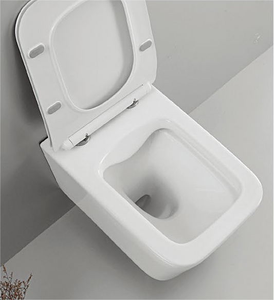 40002 منتج حاصل على براءة اختراع لمرحاض معلق على الحائط بدون إطار