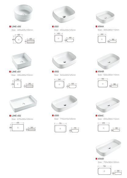 Classic Series Art Basin with many colors