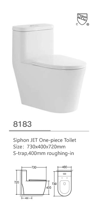 One-piece Toilet series UPC Siphon JET S-trap