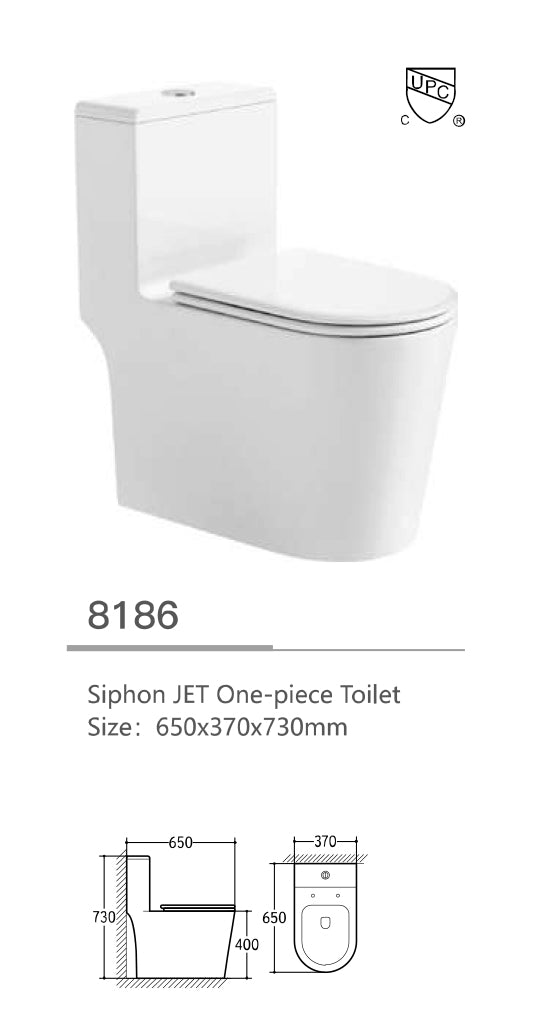 One-piece Toilet series UPC Siphon JET S-trap