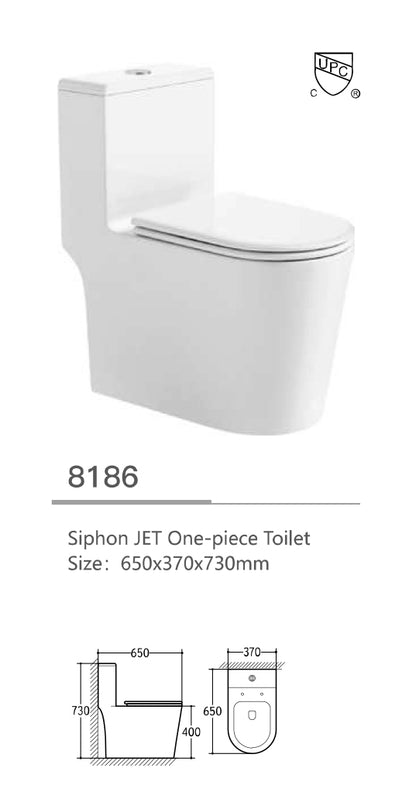 One-piece Toilet series UPC Siphon JET S-trap