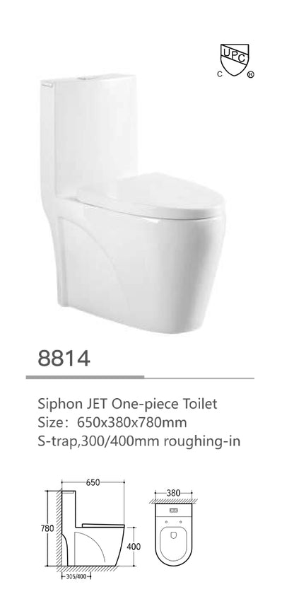 One-piece Toilet series UPC Siphon JET S-trap