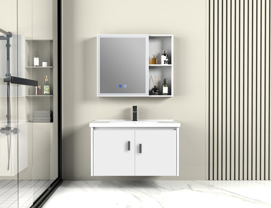 Mueble de baño de diseño nórdico LD05, diseño de almacenamiento multicapa