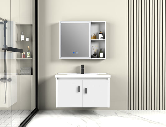 A83 Mueble de baño de diseño nórdico diseño de almacenamiento multicapa