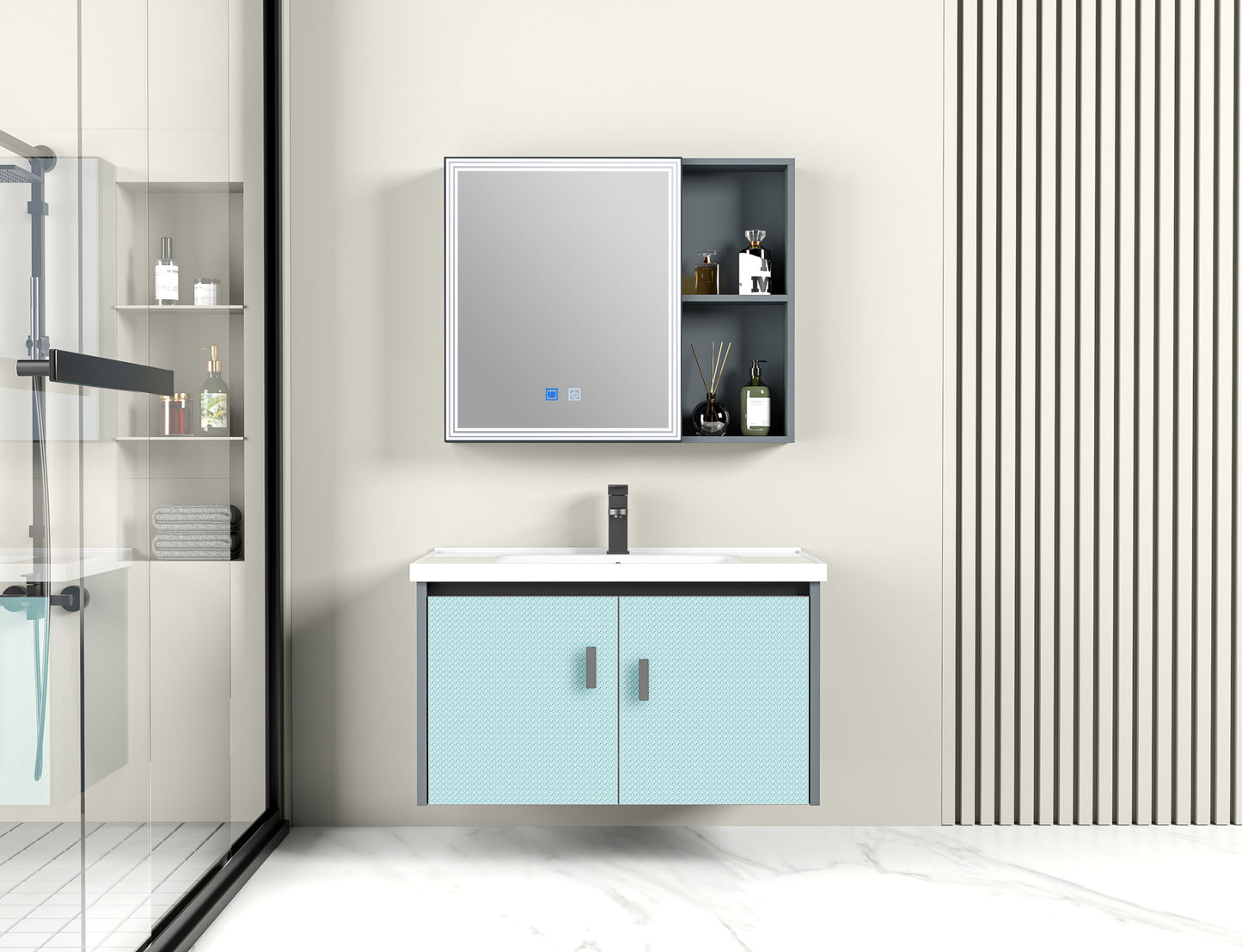 A83 Nordic design bathroom cabinet multi-layer storage design