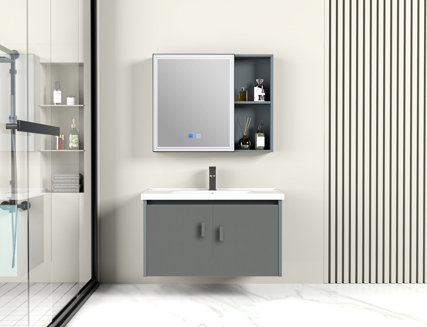 A83 Nordic design bathroom cabinet multi-layer storage design